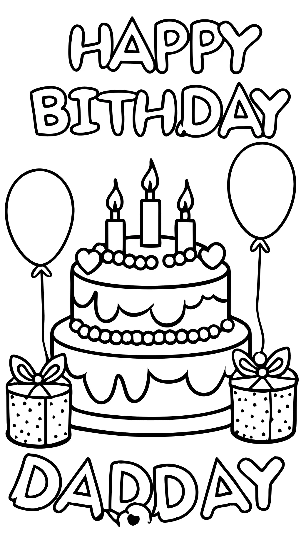 happy birthday daddy coloring pages printable